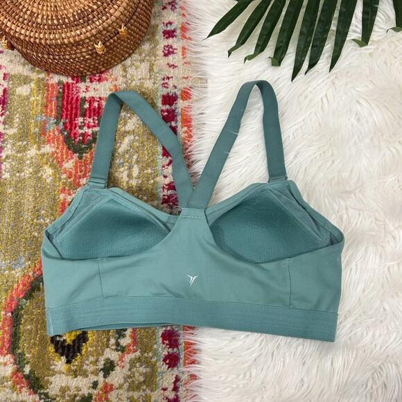 Old Navy Blue Light Support Lightly Padded Lightweight Sports Bra Small Workout - Picture 2 of 5